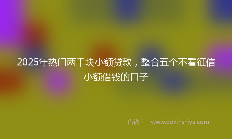 2025年热门两千块小额贷款，整合五个不看征信小额借钱的口子