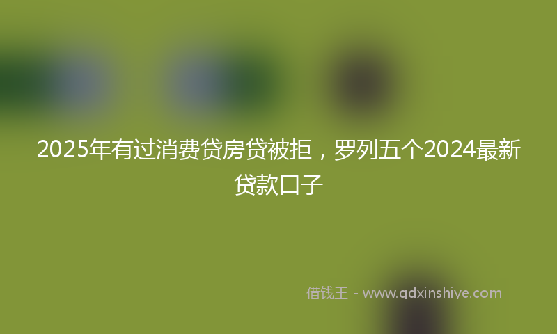 2025年有过消费贷房贷被拒，罗列五个2024最新贷款口子