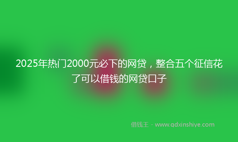 2025年热门2000元必下的网贷，整合五个征信花了可以借钱的网贷口子