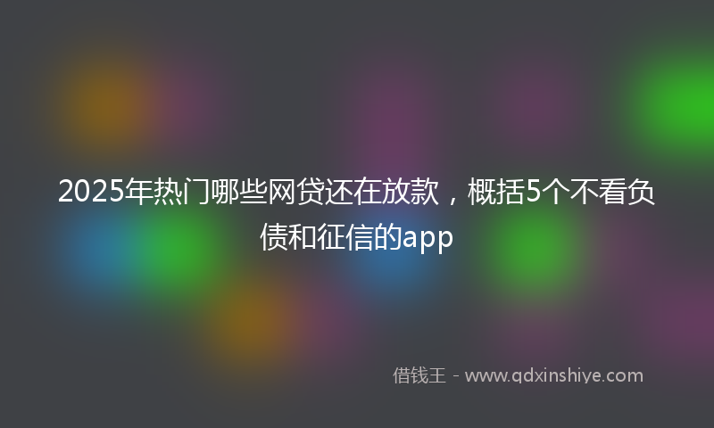 2025年热门哪些网贷还在放款，概括5个不看负债和征信的app