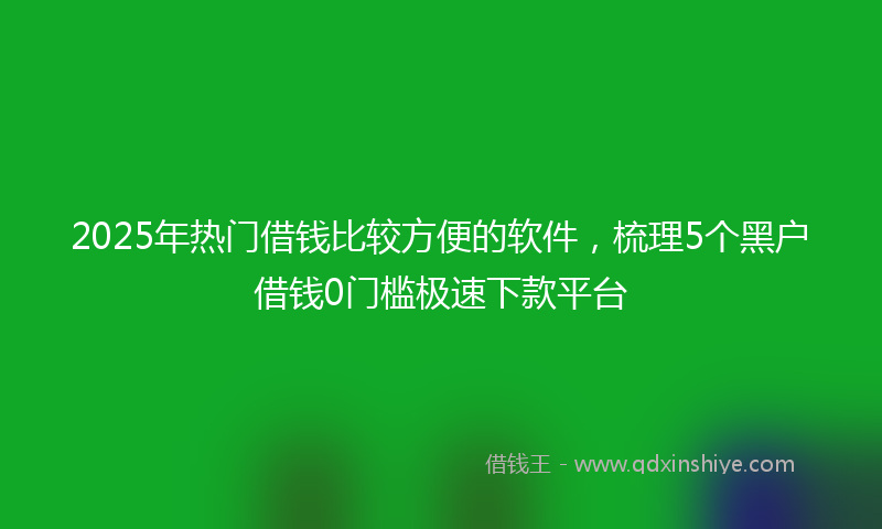 2025年热门借钱比较方便的软件，梳理5个黑户借钱0门槛极速下款平台