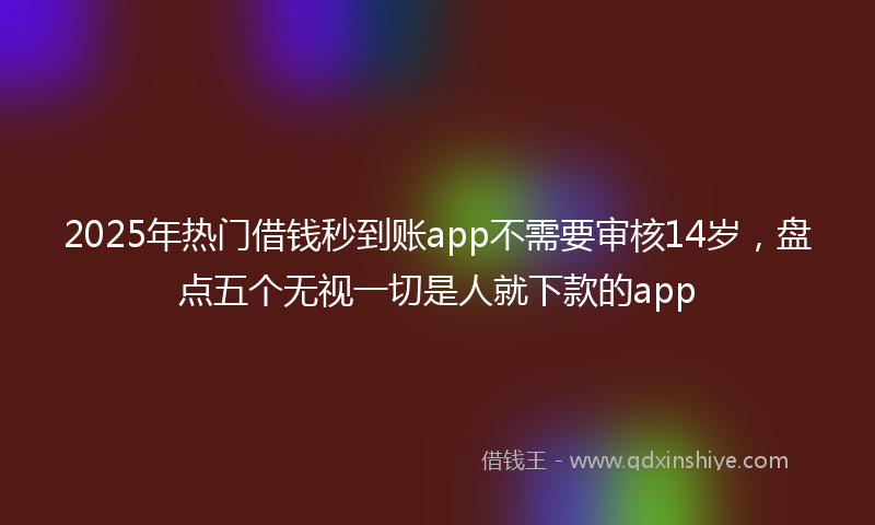 2025年热门借钱秒到账app不需要审核14岁，盘点五个无视一切是人就下款的app