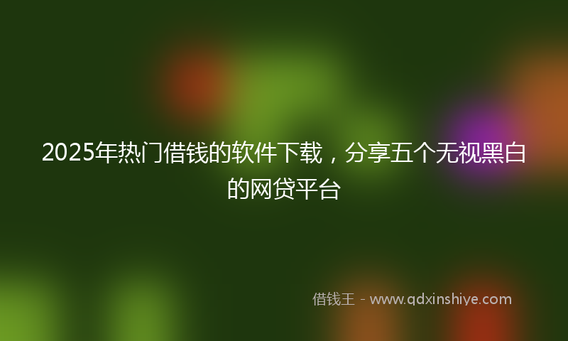 2025年热门借钱的软件下载，分享五个无视黑白的网贷平台