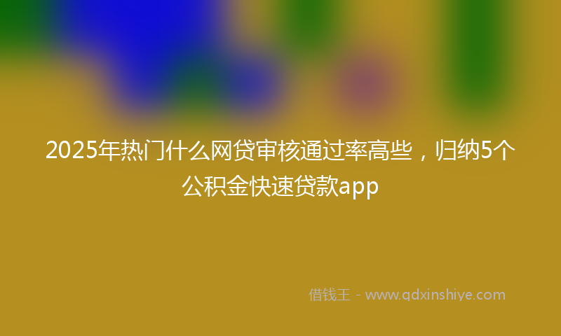 2025年热门什么网贷审核通过率高些，归纳5个公积金快速贷款app
