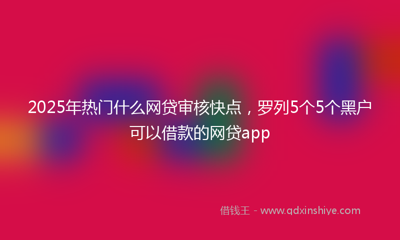 2025年热门什么网贷审核快点，罗列5个5个黑户可以借款的网贷app