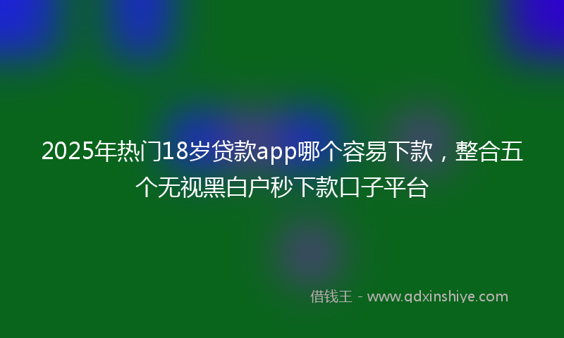 2025年热门18岁贷款app哪个容易下款，整合五个无视黑白户秒下款口子平台