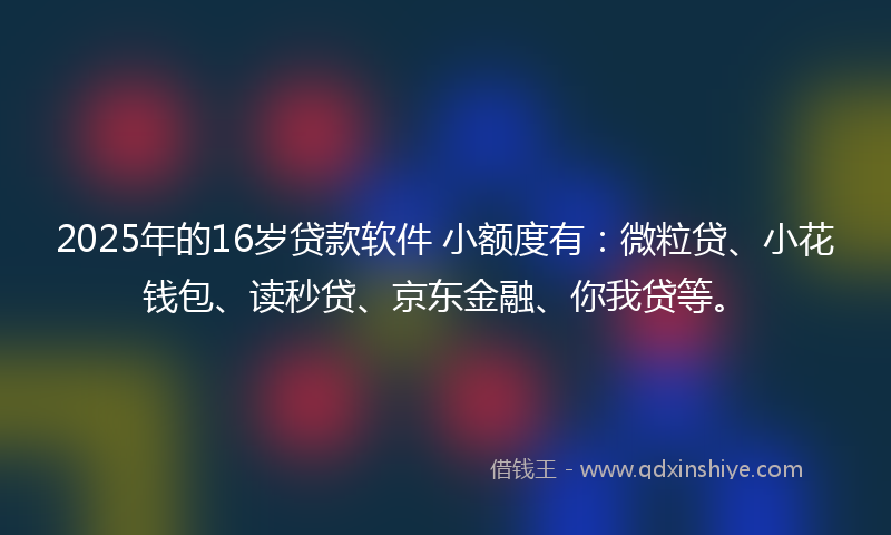 2025年的16岁贷款软件 小额度有：微粒贷、小花钱包、读秒贷、京东金融、你我贷等。