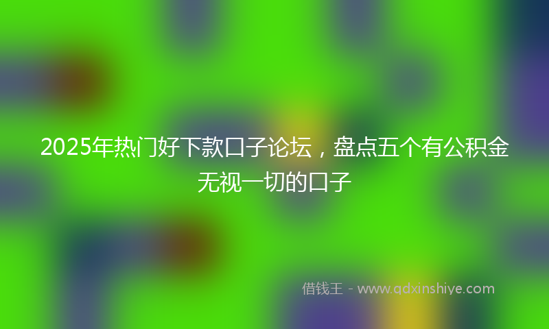 2025年热门好下款口子论坛，盘点五个有公积金无视一切的口子