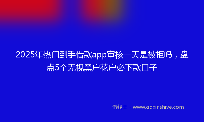 2025年热门到手借款app审核一天是被拒吗，盘点5个无视黑户花户必下款口子