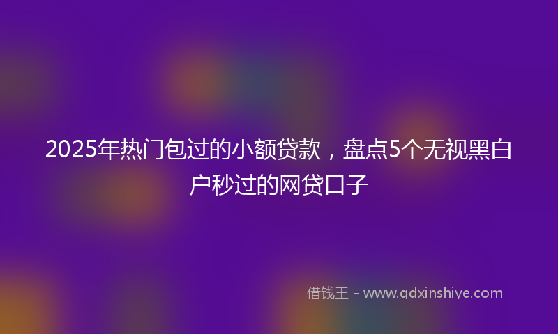 2025年热门包过的小额贷款，盘点5个无视黑白户秒过的网贷口子