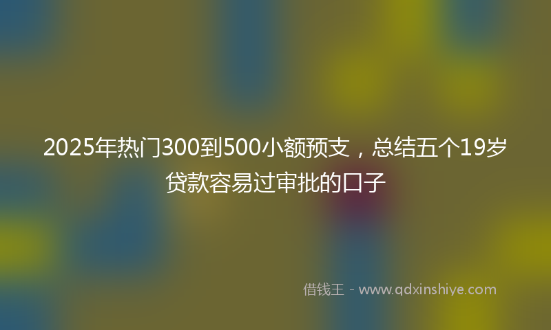 2025年热门300到500小额预支，总结五个19岁贷款容易过审批的口子