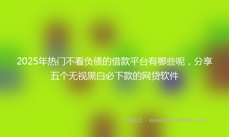 2025年热门不看负债的借款平台有哪些呢，分享五个无视黑白必下款的网贷软件