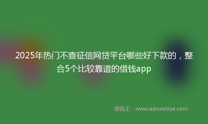 2025年热门不查征信网贷平台哪些好下款的，整合5个比较靠谱的借钱app