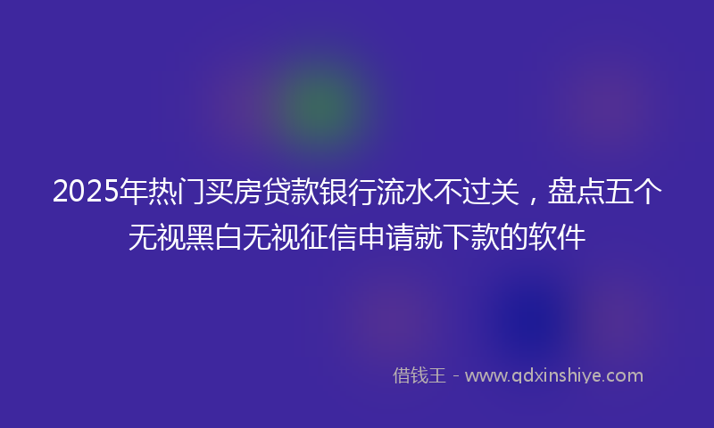 2025年热门买房贷款银行流水不过关，盘点五个无视黑白无视征信申请就下款的软件