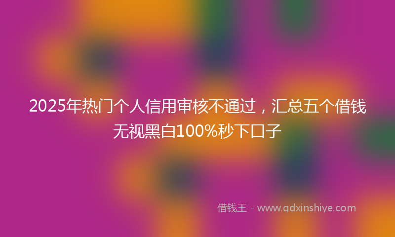2025年热门个人信用审核不通过，汇总五个借钱无视黑白100%秒下口子