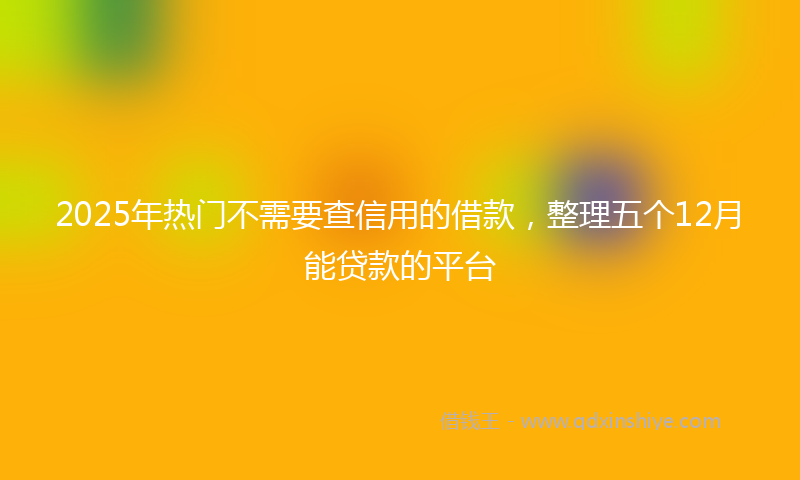 2025年热门不需要查信用的借款，整理五个12月能贷款的平台
