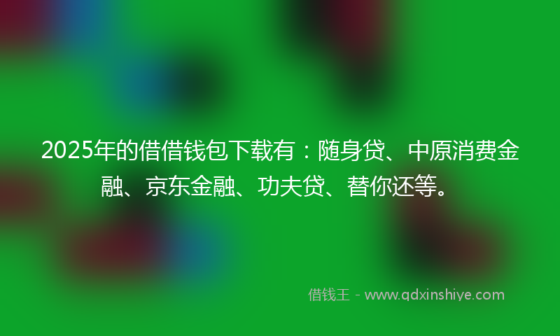 2025年的借借钱包下载有：随身贷、中原消费金融、京东金融、功夫贷、替你还等。