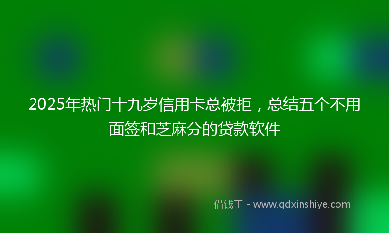 2025年热门十九岁信用卡总被拒，总结五个不用面签和芝麻分的贷款软件
