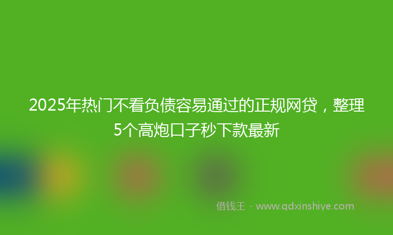 2025年热门不看负债容易通过的正规网贷，整理5个高炮口子秒下款最新
