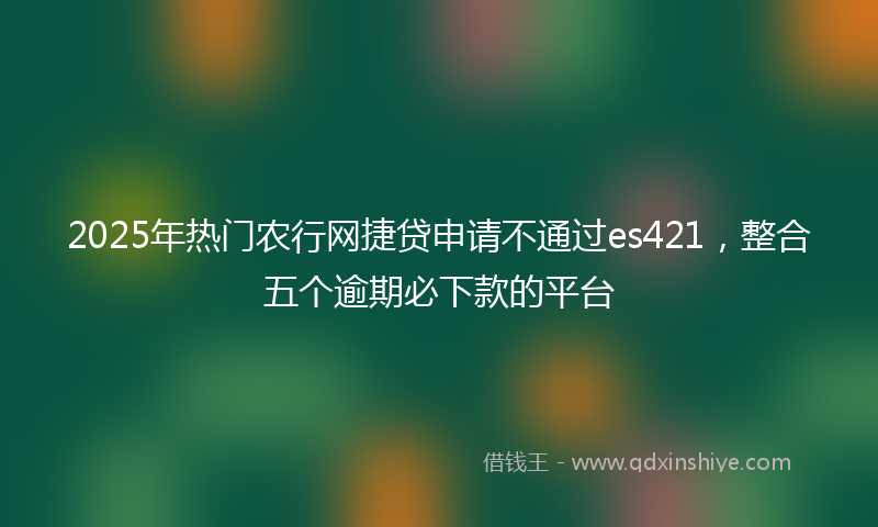 2025年热门农行网捷贷申请不通过es421，整合五个逾期必下款的平台
