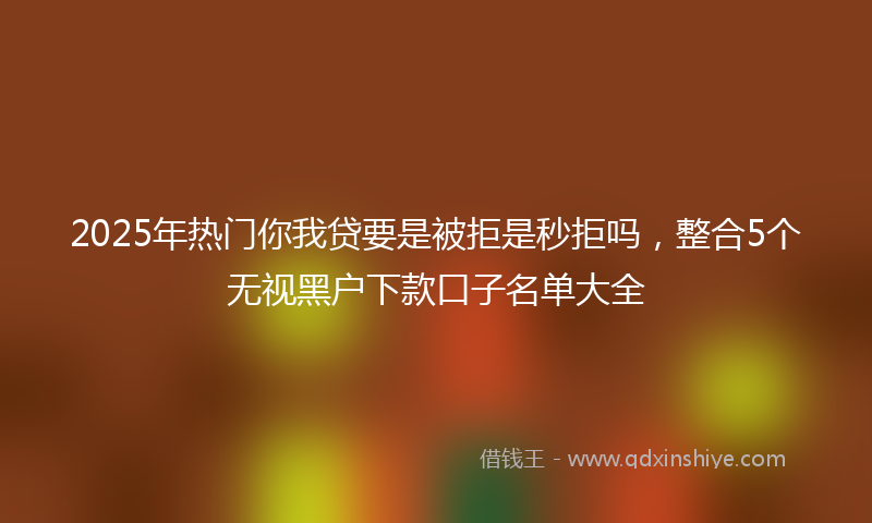 2025年热门你我贷要是被拒是秒拒吗,整合5个无视黑户下款口子名单大全