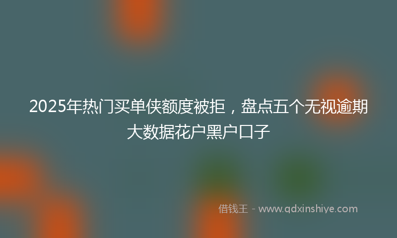 2025年热门买单侠额度被拒，盘点五个无视逾期大数据花户黑户口子