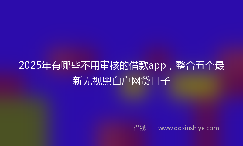 2025年有哪些不用审核的借款app，整合五个最新无视黑白户网贷口子