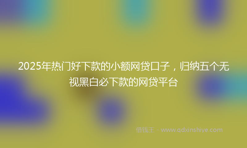 2025年热门好下款的小额网贷口子，归纳五个无视黑白必下款的网贷平台