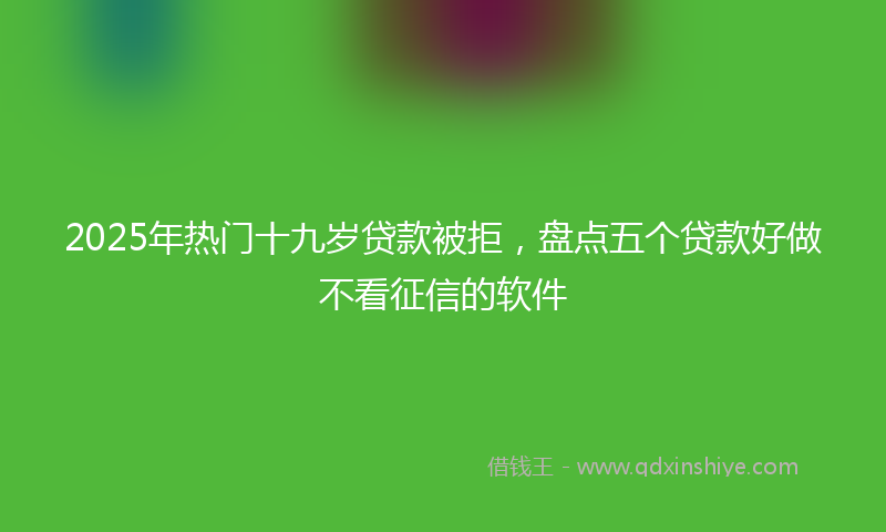 2025年热门十九岁贷款被拒，盘点五个贷款好做不看征信的软件