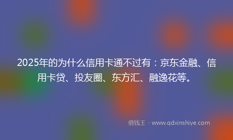 2025年的为什么信用卡通不过有：京东金融、信用卡贷、投友圈、东方汇、融逸花等。