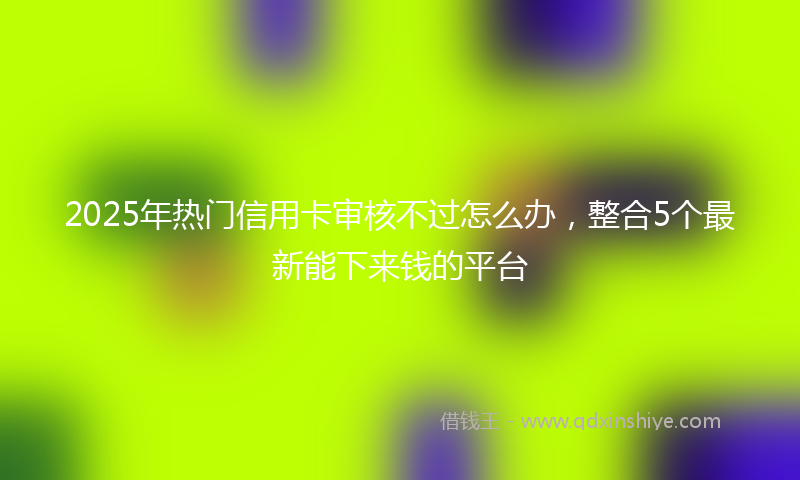 2025年热门信用卡审核不过怎么办，整合5个最新能下来钱的平台