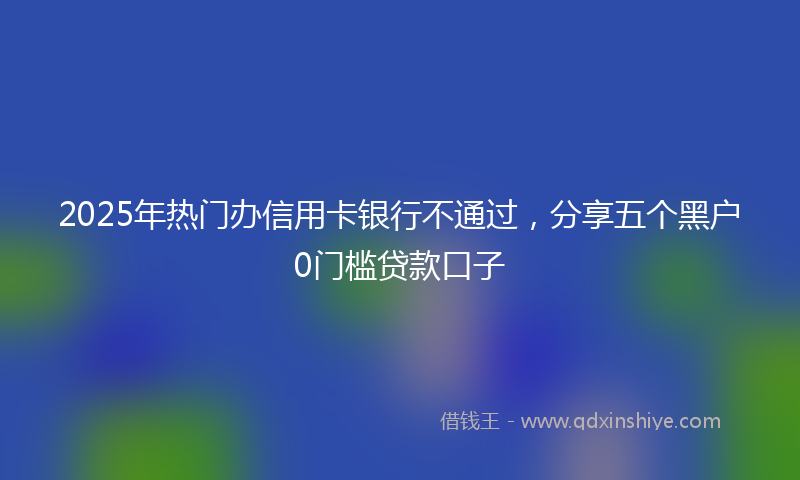 2025年热门办信用卡银行不通过，分享五个黑户0门槛贷款口子