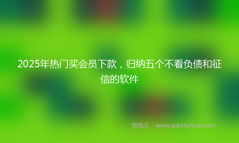 2025年热门买会员下款，归纳五个不看负债和征信的软件