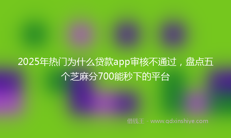 2025年热门为什么贷款app审核不通过，盘点五个芝麻分700能秒下的平台
