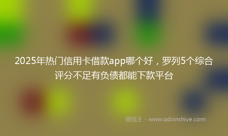 2025年热门信用卡借款app哪个好，罗列5个综合评分不足有负债都能下款平台