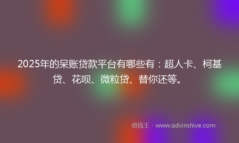 2025年的呆账贷款平台有哪些有：超人卡、柯基贷、花呗、微粒贷、替你还等。