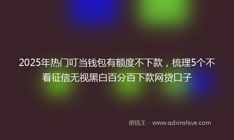 2025年热门叮当钱包有额度不下款，梳理5个不看征信无视黑白百分百下款网贷口子
