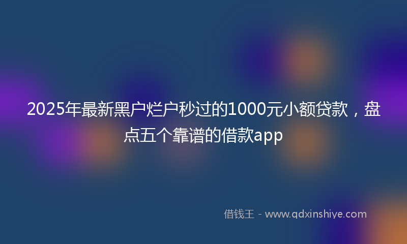 2025年最新黑户烂户秒过的1000元小额贷款，盘点五个靠谱的借款app