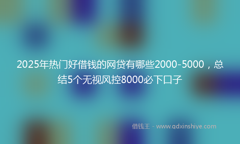 2025年热门好借钱的网贷有哪些2000-5000，总结5个无视风控8000必下口子