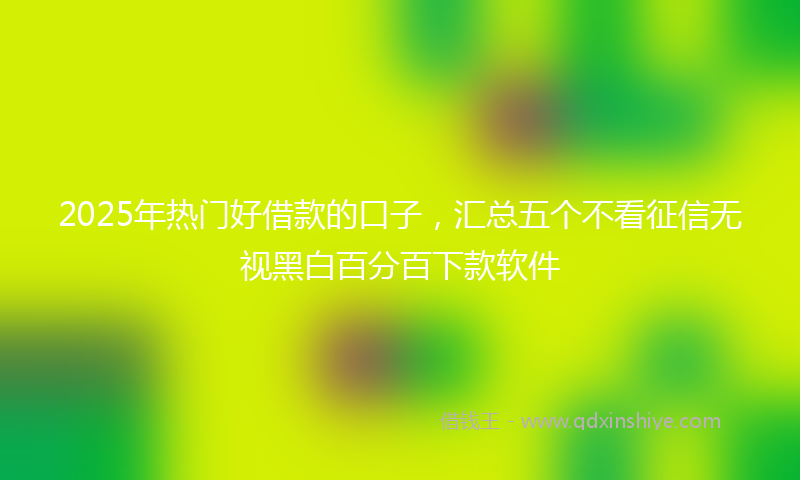 2025年热门好借款的口子，汇总五个不看征信无视黑白百分百下款软件