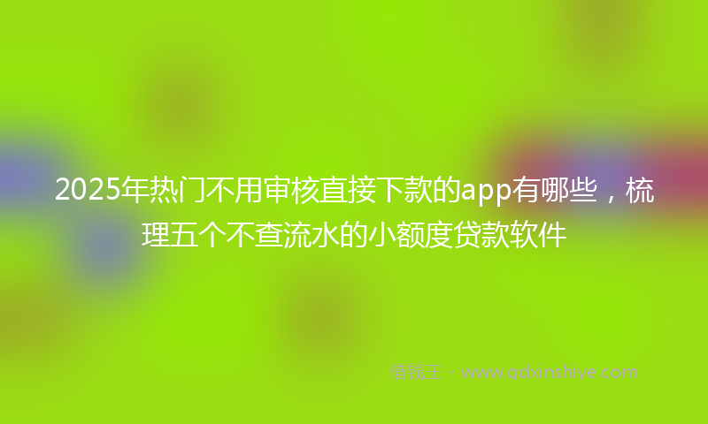 2025年热门不用审核直接下款的app有哪些，梳理五个不查流水的小额度贷款软件