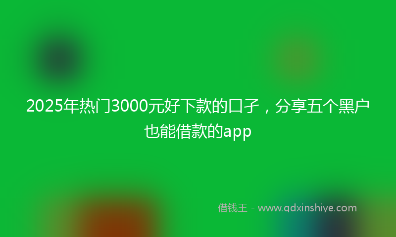 2025年热门3000元好下款的口孑，分享五个黑户也能借款的app