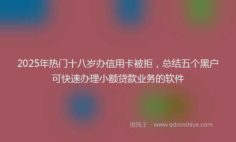 2025年热门十八岁办信用卡被拒，总结五个黑户可快速办理小额贷款业务的软件