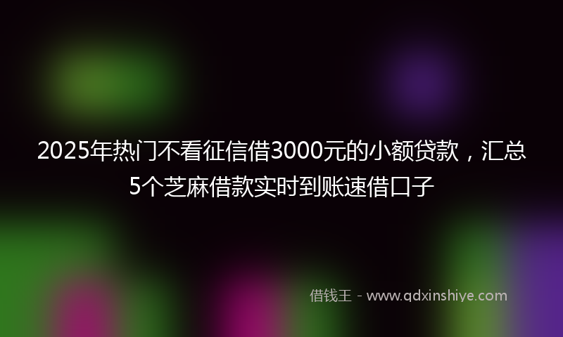 2025年热门不看征信借3000元的小额贷款，汇总5个芝麻借款实时到账速借口子