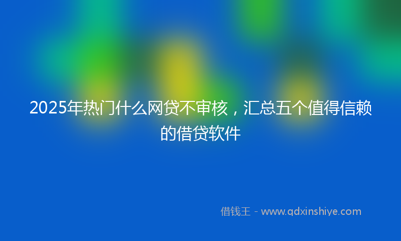 2025年热门什么网贷不审核，汇总五个值得信赖的借贷软件