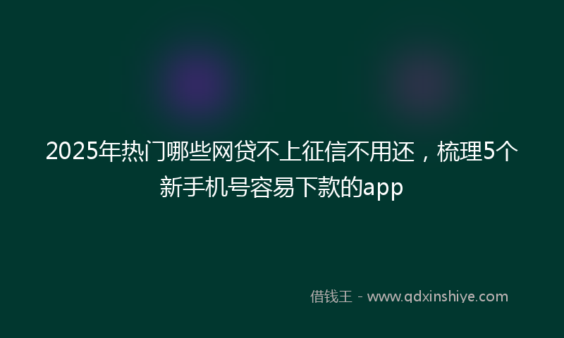 2025年热门哪些网贷不上征信不用还，梳理5个新手机号容易下款的app