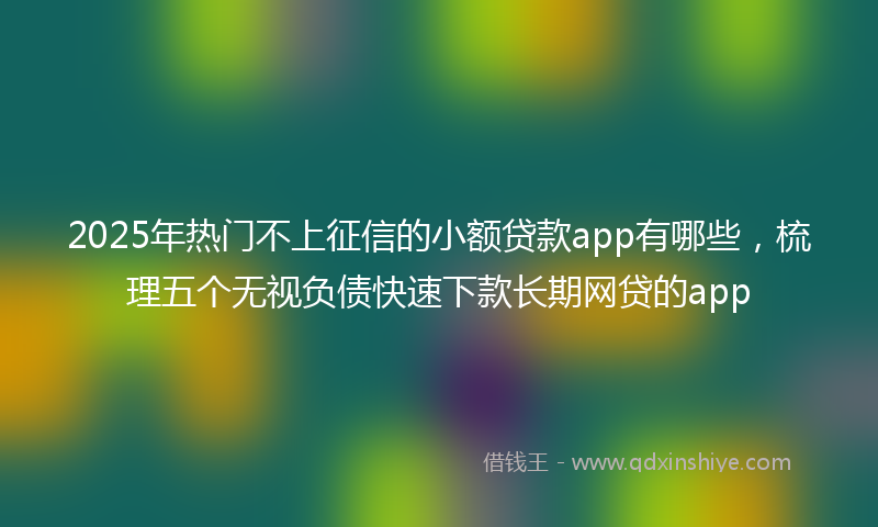 2025年热门不上征信的小额贷款app有哪些，梳理五个无视负债快速下款长期网贷的app