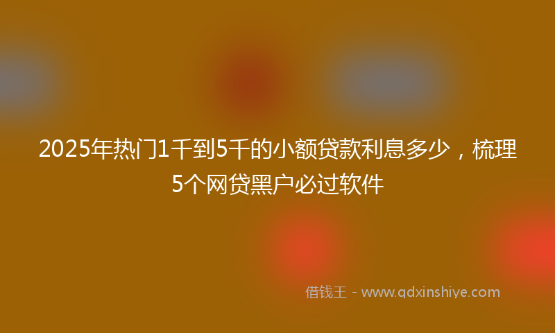 2025年热门1千到5千的小额贷款利息多少，梳理5个网贷黑户必过软件