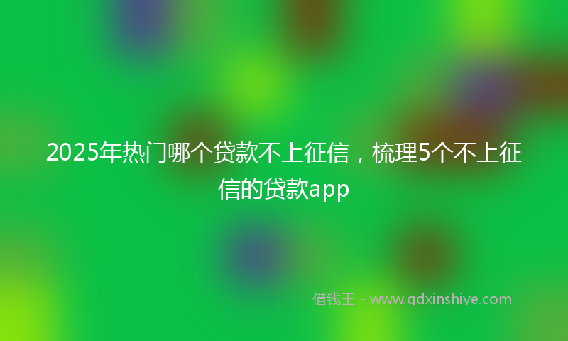 2025年热门哪个贷款不上征信，梳理5个不上征信的贷款app