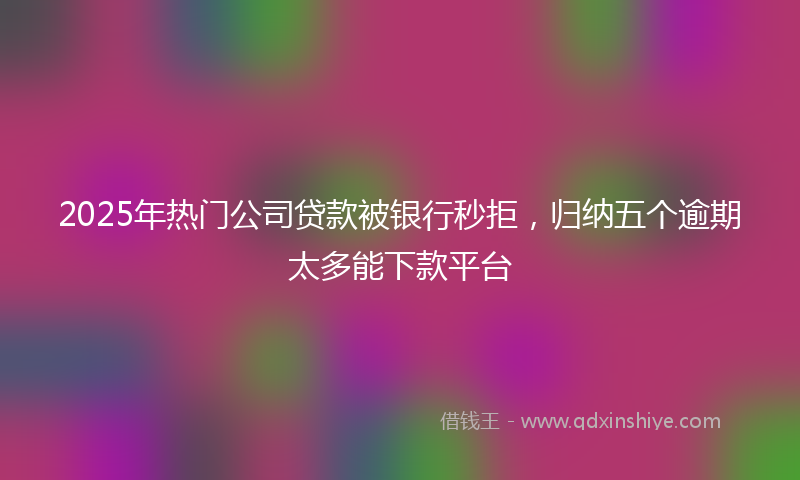 2025年热门公司贷款被银行秒拒，归纳五个逾期太多能下款平台
